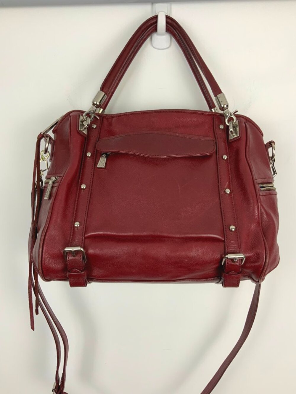 Rebecca Minkoff Burgundy Leather Cupid Satchel Bag Purse Crossbody - Picture 13 of 16
